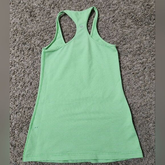 LULULEMON COOL RACERBACK GINGHAM GREEN & WHITE SIZE6 - Picture 3 of 7